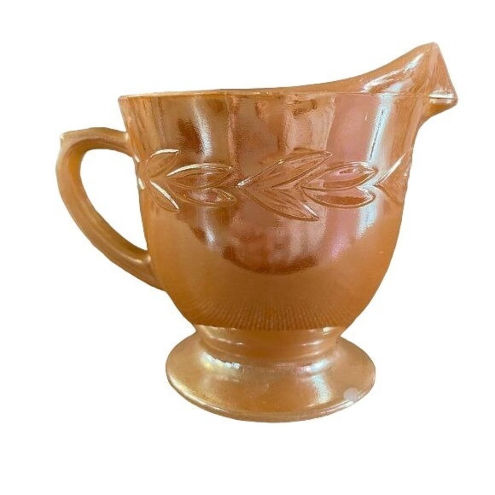 Vintage Fire King Orange Creamer, 3.5"